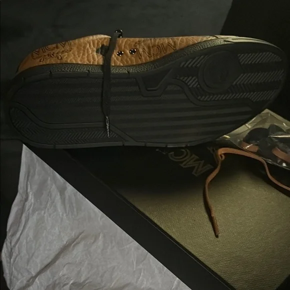 MCM Men's Brown Leather Sneakers - Picture 2 of 6